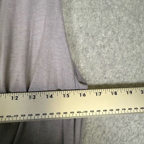 Raven + Lily Women's Size Medium Grey Wide Flare Leg One Piece Jumpsuit Faux Wra - Picture 9 of 11